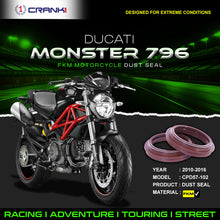 Load image into Gallery viewer, Fork Dust Seals Pair For Ducati Monster 796 (2010-2016) - CPD57-102 - CRANK1