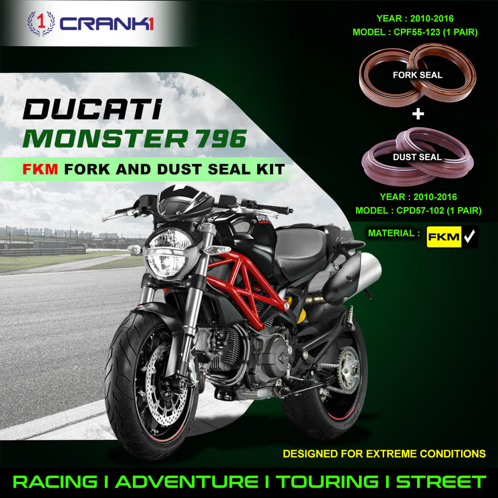 Fork And Dust Seals Kit For Ducati Monster 796 (2010-2016) - CRANK1