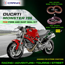 Load image into Gallery viewer, Fork And Dust Seals Kit For Ducati Monster 796 (2010-2016) - CRANK1