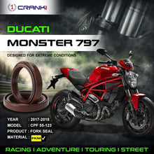 Load image into Gallery viewer, Fork Oil Seals Pair For Ducati Monster 797 (2017-2018) - CPF55-123 - CRANK1