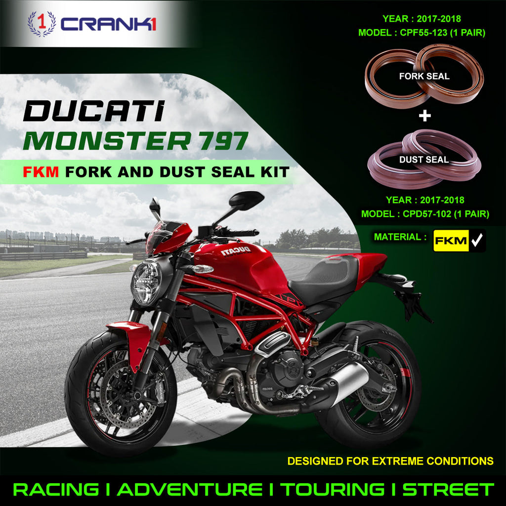 Fork And Dust Seals Kit For Ducati Monster 797 (2017-2018) - CRANK1