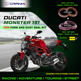 Fork And Dust Seals Kit For Ducati Monster 797 (2017-2018) - CRANK1