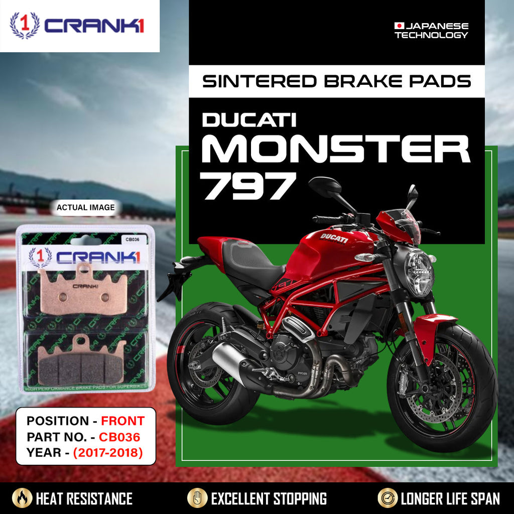 Sintered Brake Pads For Ducati Monster 797 (2017-2018) - Front - CB036 - 2 Sets - CRANK1