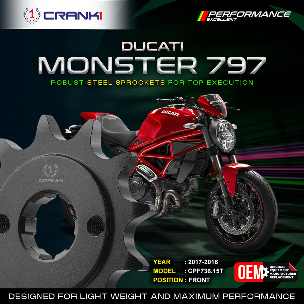 Sprocket For Ducati Monster 797 (2017-2018) - Front - CPF736.15T - CRANK1