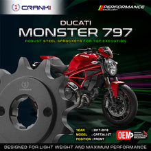Load image into Gallery viewer, Sprocket For Ducati Monster 797 (2017-2018) - Front - CPF736.15T - CRANK1