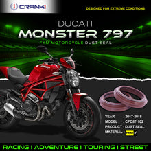 Load image into Gallery viewer, Fork Dust Seals Pair For Ducati Monster 797 (2017-2018) - CPD57-102 - CRANK1