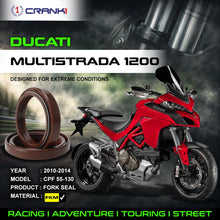 Load image into Gallery viewer, Fork Oil Seals Pair For Ducati Multistrada 1200 (2010-2014) - CPF55-130 - CRANK1