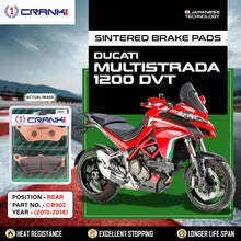 Load image into Gallery viewer, Sintered Brake Pads For Ducati Multistrada 1200 DVT (2015-2018) - Rear - CB902 - 1 Set - CRANK1