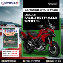 Load image into Gallery viewer, Sintered Brake Pads For Ducati Multistrada 1200S (2015-2017) - Rear - CB181 - 1 Set - CRANK1