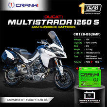 Load image into Gallery viewer, Battery For Ducati Multistrada 1260 S (2010-2025) - CB12B-BS - Factory Activated - CRANK1