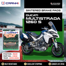 Load image into Gallery viewer, Sintered Brake Pads For Ducati Multistrada 1260 S (2018-2020) - Rear - CB181 - 1 Set - CRANK1