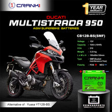 Load image into Gallery viewer, Battery For Ducati Multistrada 950 (2017-2025) - CB12B-BS - Factory Activated - CRANK1