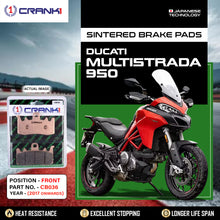 Load image into Gallery viewer, Sintered Brake Pads For Ducati Multistrada 950 (2017 Onwards) - Front - CB036 - 2 Sets - CRANK1