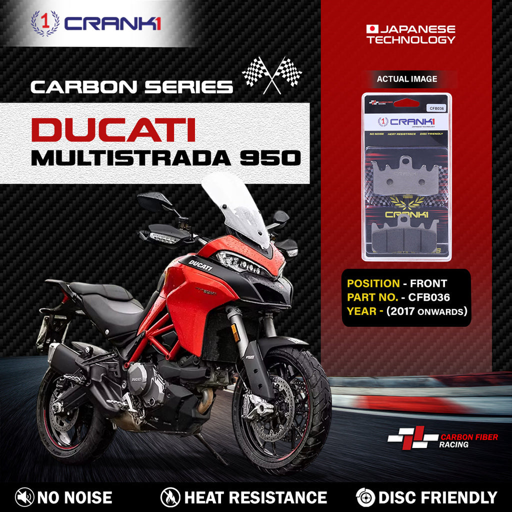 Carbon Brake Pads For Ducati Multistrada 950 (2017 Onwards) - Front - CFB036 - 2 Sets - CRANK1