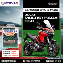 Load image into Gallery viewer, Sintered Brake Pads For Ducati Multistrada 950 (2017 Onwards) - Rear - CB181 - 1 Set - CRANK1