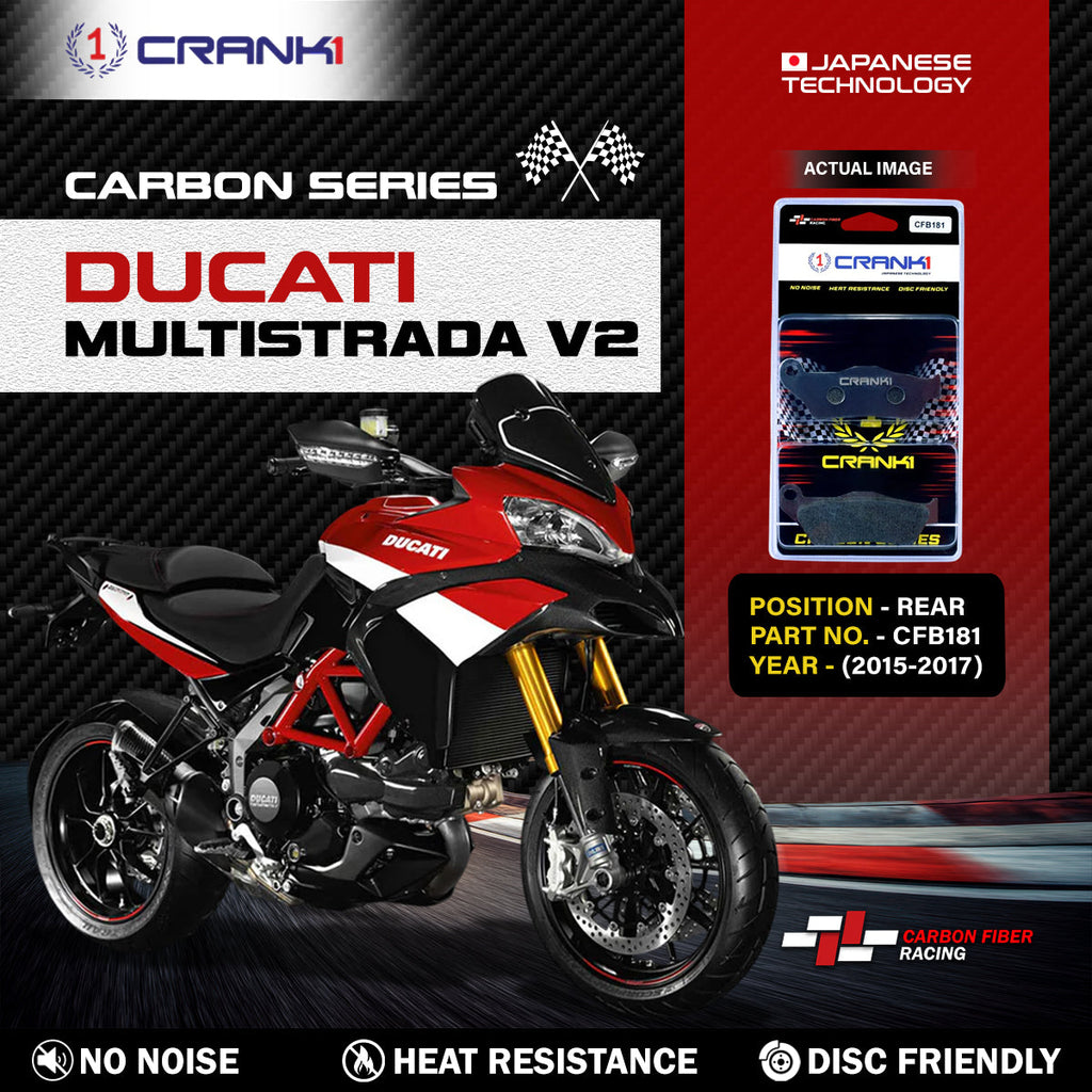 Carbon Brake Pads For Multistrada V2 (2015-2017) - Rear - CFB181 - 1 Set - CRANK1
