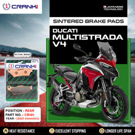 Sintered Brake Pads For Ducati Multistrada 1200 V4 (2021 Onwards) - Rear - CB181 - 1 Set - CRANK1