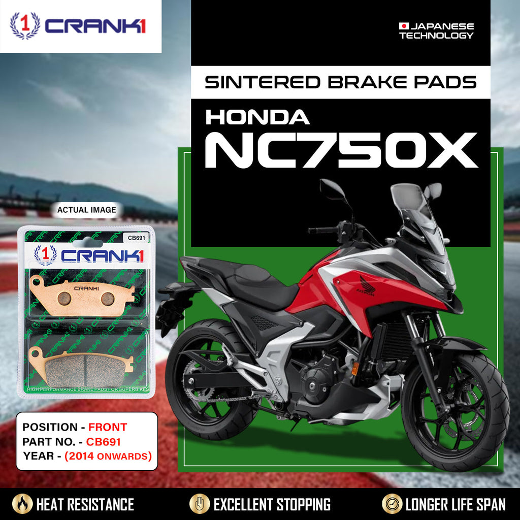 Sintered Brake Pads For Honda NC750X (2014 Onwards) - Front - CB691 - 1 Set - CRANK1