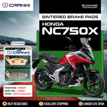 Load image into Gallery viewer, Sintered Brake Pads For Honda NC750X (2014 Onwards) - Front - CB691 - 1 Set - CRANK1