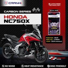 Load image into Gallery viewer, Carbon Brake Pads For Honda NC750X (2014 Onwards) - Rear - CFB694 - 1 Set - CRANK1