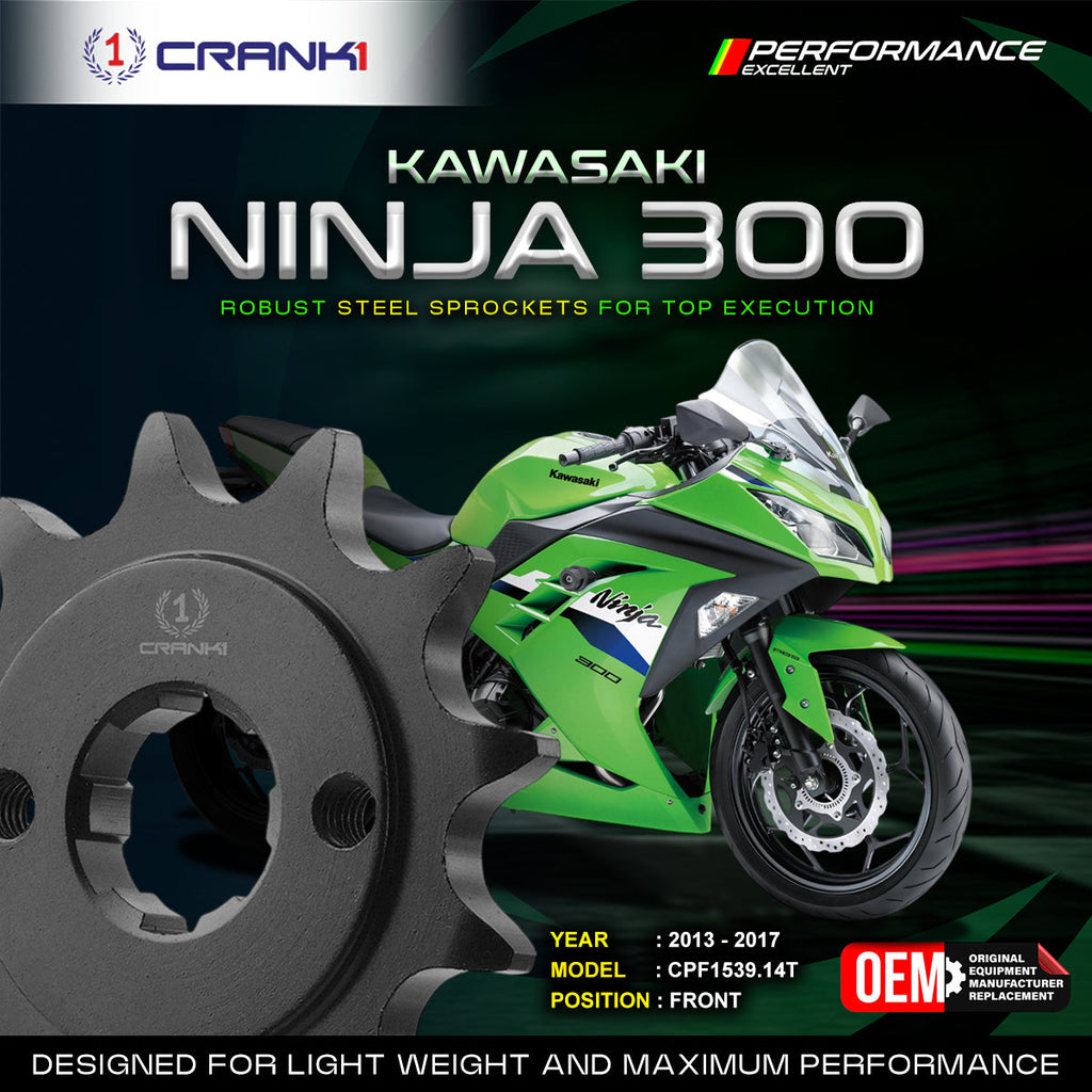 Sprocket For Kawasaki Ninja 300 (2014-2025) - Front - CPF1539.14T - CRANK1