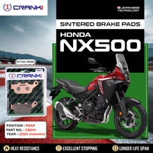 Load image into Gallery viewer, Sintered Brake Pads For Honda NX500 (2023 Onwards) - Rear - CB041 - 1 Set - CRANK1