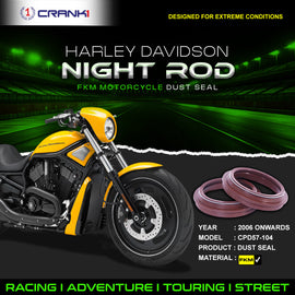 Fork Dust Seals Pair For Harley Davidson Night Rod (2006 Onwards) - CPD57-104 - CRANK1