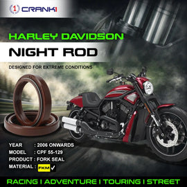 Fork Oil Seals Pair For Harley Davidson Night Rod (2006 Onwards) - CPF55-129 - CRANK1