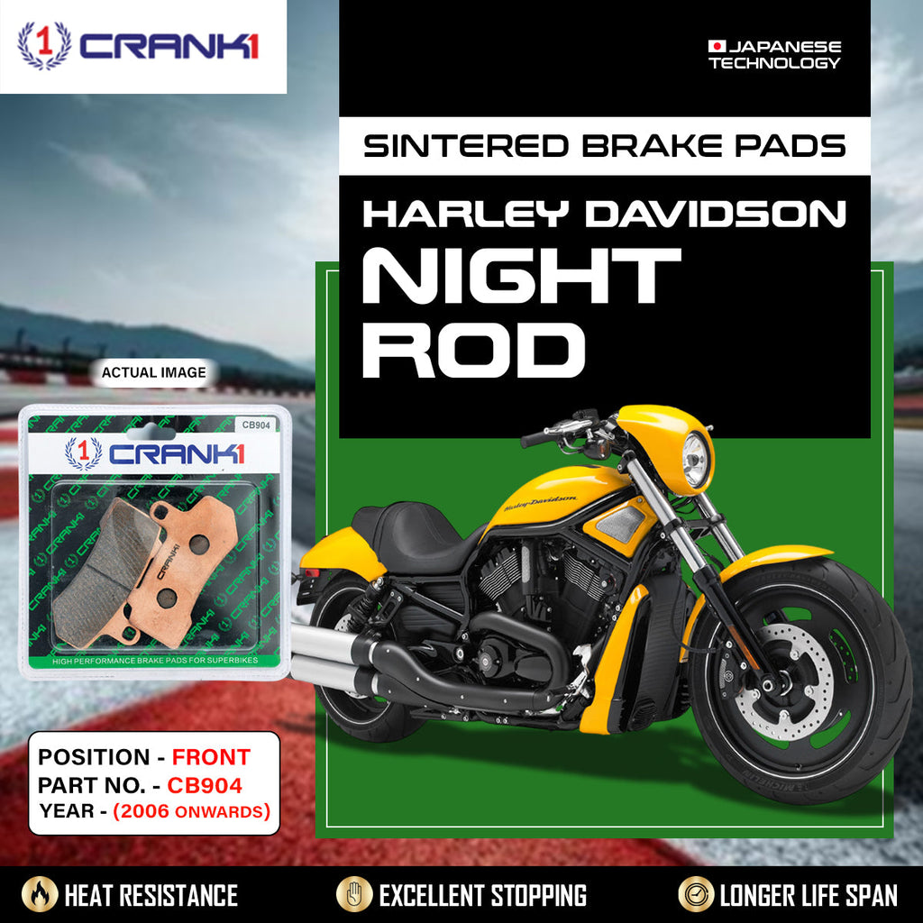 Sintered Brake Pads For Harley Davidson Night Rod (2006 Onwards) - Front - CB904 - 2 Sets - CRANK1