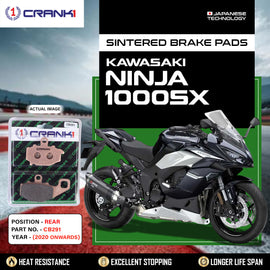 Sintered Brake Pads For  Kawasaki Ninja 1000SX (2020 Onwards) - Rear - CB291 - 1 Set - CRANK1