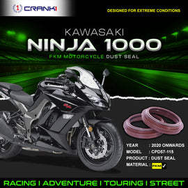 Fork Dust Seals Pair For Kawasaki Ninja 1000 (2020 Onwards) - CPD57-115 - CRANK1