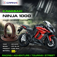 Load image into Gallery viewer, Fork Oil Seals Pair For Kawasaki Ninja 1000 (2015-2019) - CPF55-119 - CRANK1