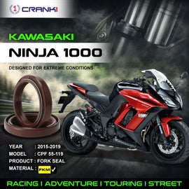 Fork Oil Seals Pair For Kawasaki Ninja 1000 (2015-2019) - CPF55-119 - CRANK1