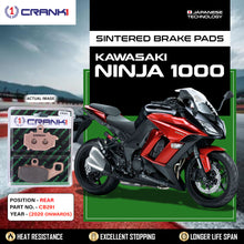Load image into Gallery viewer, Sintered Brake Pads For Kawasaki Ninja 1000 (2020 Onwards) - Rear - CB291 - 1 Set - CRANK1
