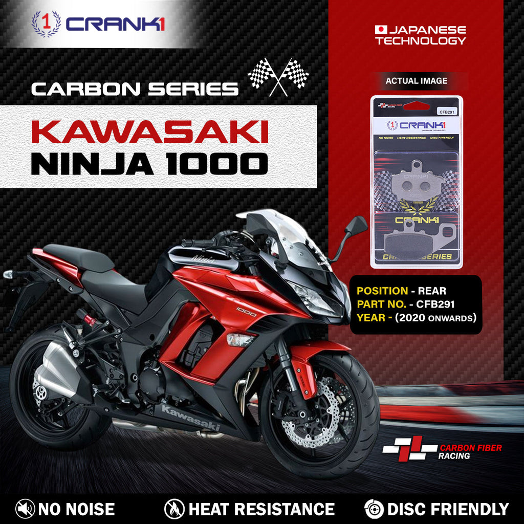 Carbon Brake Pads For Kawasaki Ninja 1000 (2020 Onwards) - Rear - CFB291 - 1 Set - CRANK1