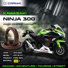 Load image into Gallery viewer, Fork Oil Seals Pair For Kawasaki Ninja 300 (2013-2024) - CPF55-111 - CRANK1