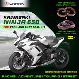 Fork And Dust Seals Kit For Kawasaki Ninja 650 (2017 Onwards) - CRANK1