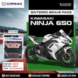Sintered  Brake Pads For Kawasaki Ninja 650 (2017 Onwards) - Front - CB622 - 2 Sets - CRANK1