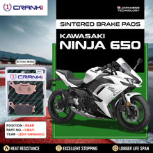 Load image into Gallery viewer, Sintered Brake Pads For Kawasaki Ninja 650 (2017 Onwards) - Rear - CB471 - 1 Set - CRANK1