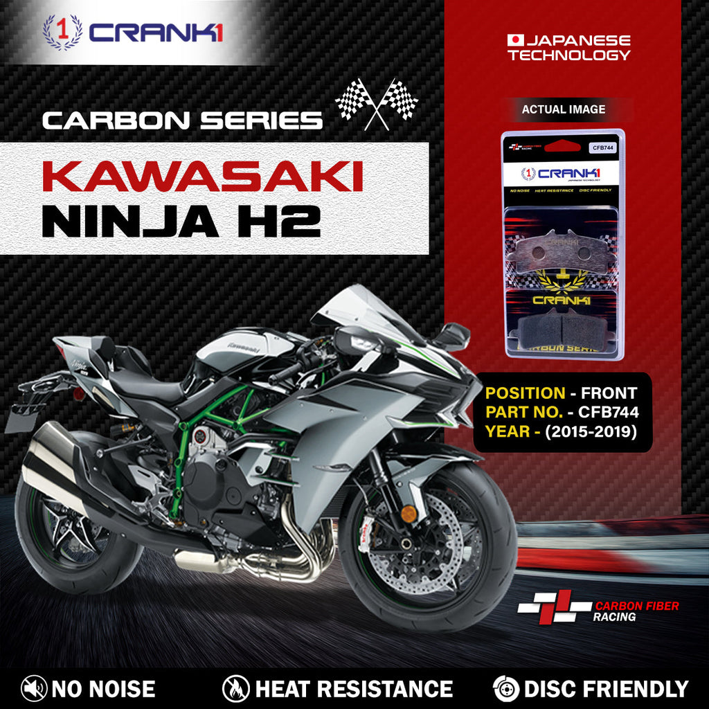 Carbon Brake Pads For Kawasaki Ninja H2 (2015-2019) - Front - CFB744 - 2 Sets - CRANK1