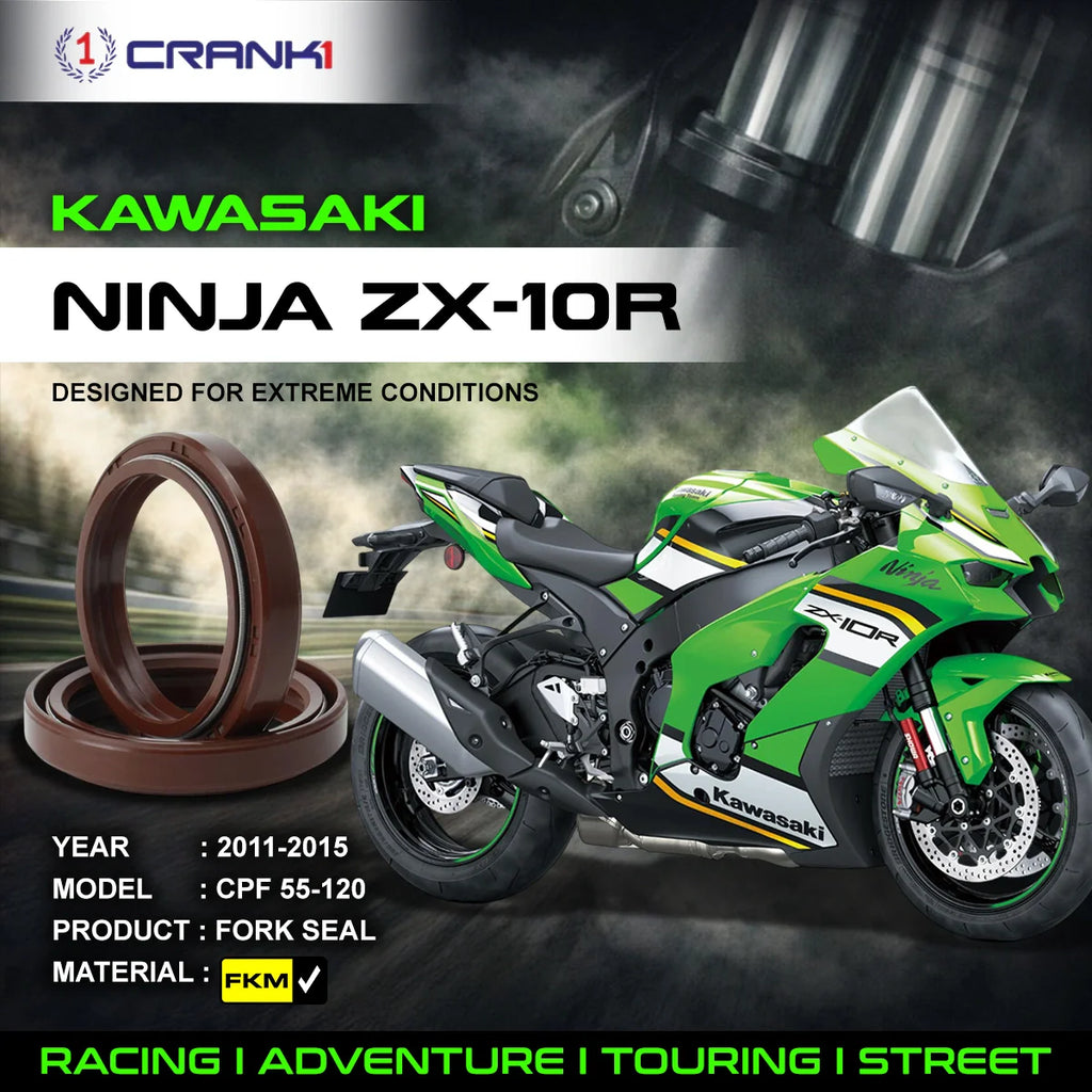 Fork Oil Seals Pair For Kawasaki Ninja ZX-10R (2011-2015) - CPF55-120 - CRANK1