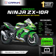 Load image into Gallery viewer, Battery For Kawasaki Ninja ZX-10R (2011-2025) - CB10S - Factory Activated - CRANK1