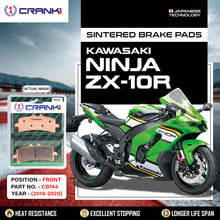Load image into Gallery viewer, Sintered Brake Pads For Kawasaki Ninja ZX-10R (2016-2020) - Front - CB744 - 2 Sets - CRANK1