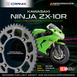 Sprocket For Kawasaki Ninja ZX-10R (2004-2005) - Rear - CPR1489.39T - CRANK1
