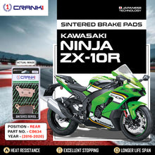 Load image into Gallery viewer, Sintered Brake Pads For Kawasaki Ninja ZX-10R (2016-2020) - Rear - CB634 - 1 Set - CRANK1