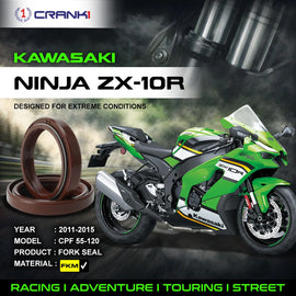 Fork Oil Seals Pair For Kawasaki Ninja ZX-10R (2011-2015) - CPF55-120 - CRANK1