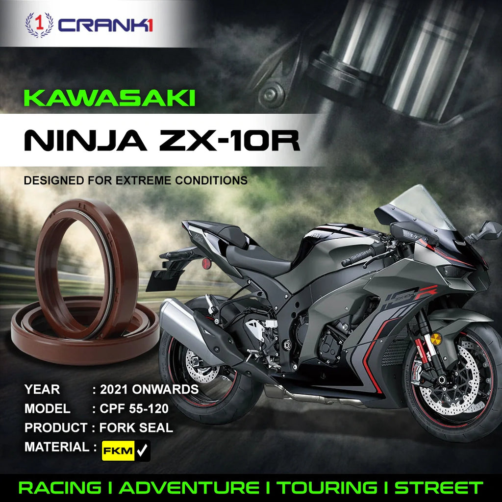 Fork Oil Seals Pair For Kawasaki Ninja ZX-10R (2021 Onwards) - CPF55-120 - CRANK1