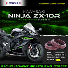 Load image into Gallery viewer, Fork Dust Seals Pair For Kawasaki Ninja ZX-10R (2016-2020) - CPD57-108-1 - CRANK1