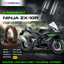 Load image into Gallery viewer, Fork Oil Seals Pair For Kawasaki Ninja ZX-10R (2016-2020) - CPF55-120 - CRANK1