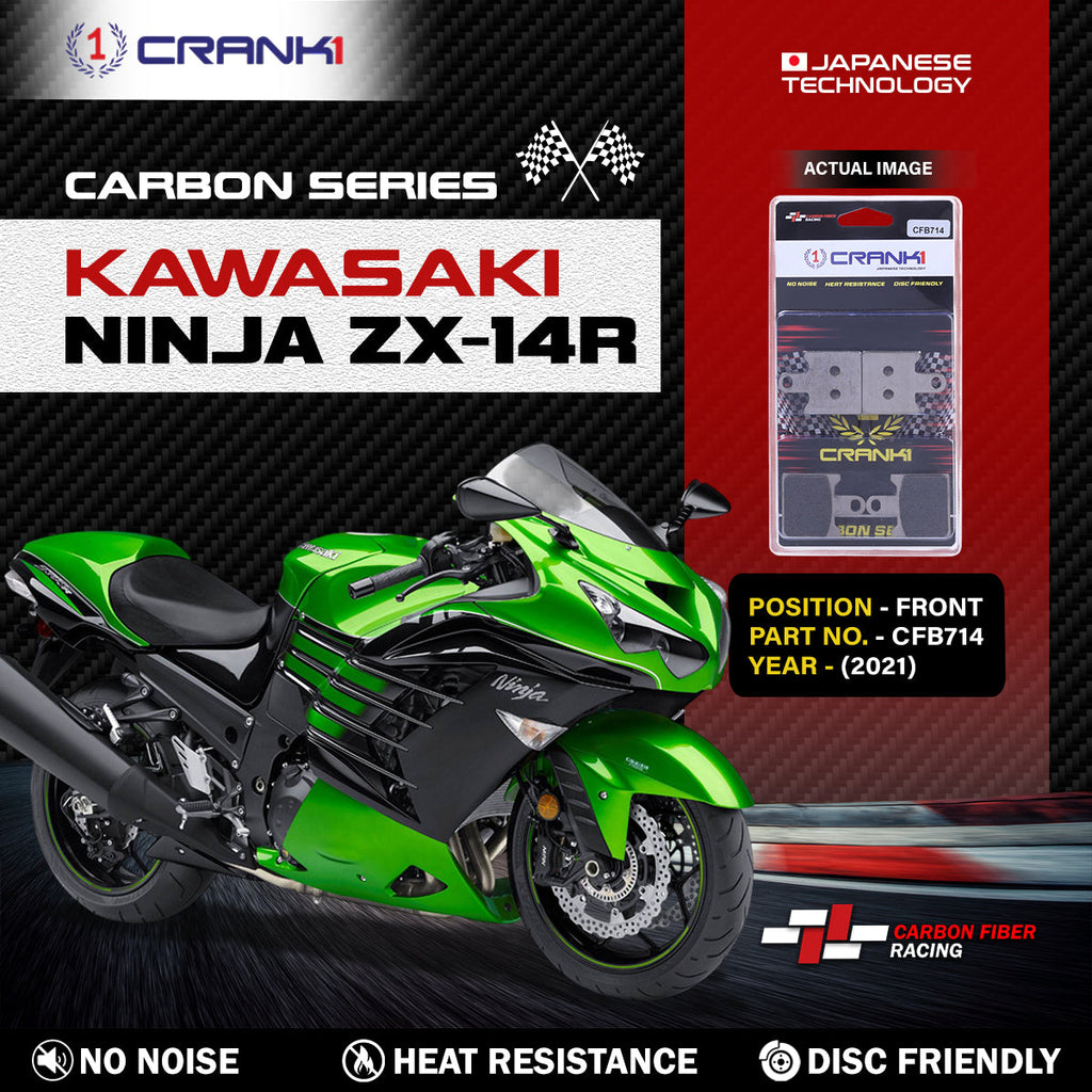 Carbon Brake Pads For Kawasaki Ninja ZX-14R (2021) - Front - CFB714 - 2 Sets - CRANK1